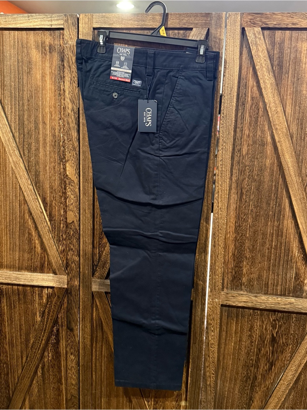 Chaps - Men's Navy Classic Straight-Fit Pants 36x30